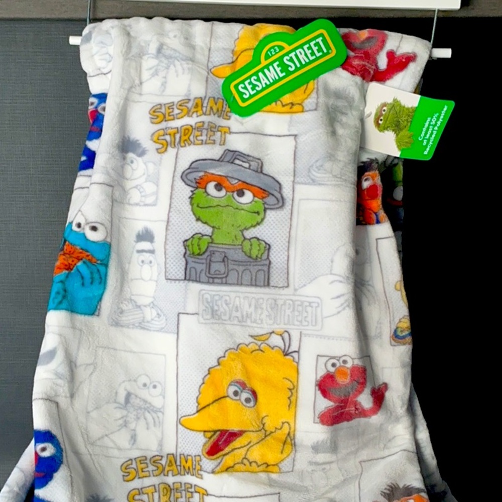 Sesame Street Colorful Character Blanket- Super Soft and Cuddly- 60” x 70”